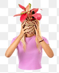 Plant lady png sticker, transparent background