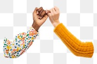 Friends pinky swear png sticker, transparent background