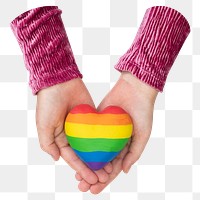 Pride month heart png sticker, transparent background