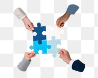 Jigsaw teamwork png sticker, transparent background