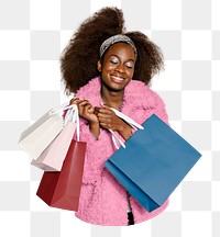 Png shopping lover sticker, transparent background