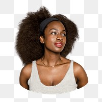 Png African-American woman sticker, transparent background