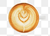 Latte art png sticker, transparent background