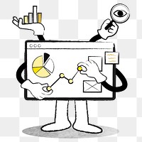 Png e-commerce business analytics board doodle illustration