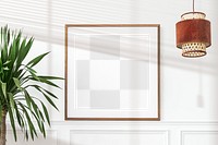 Picture frame png mockup, houseplant decor, transparent design