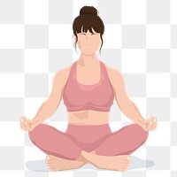 Yoga & meditation png sticker, realistic illustration transparent background