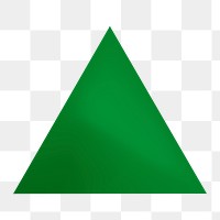 PNG 3D green triangle shape sticker, transparent background