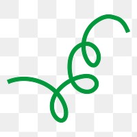 Green squiggle png abstract shape sticker, transparent background