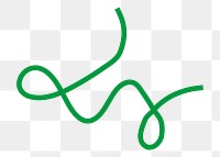 Squiggle green png abstract shape sticker, transparent background