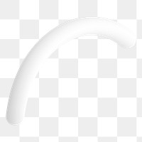 Squiggle png 3D white shape sticker, transparent background