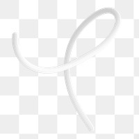 3D white squiggle png shape sticker, transparent background