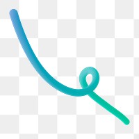 Gradient squiggle png 3D blue shape sticker, transparent background