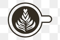 Latte art png sticker, transparent background