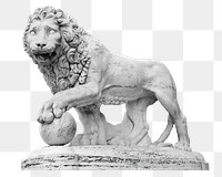 Medici lion sculpture png sticker, transparent background