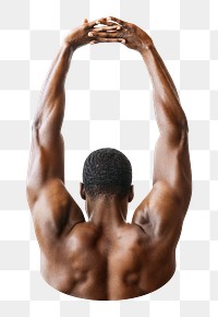 Black bodybuilder png sticker, transparent background