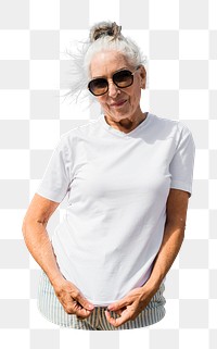 Senior woman png sticker, transparent background