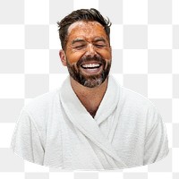 Men's spa png sticker, transparent background