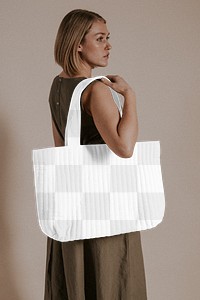 Tote bag png mockup, women's accessory, transparent design