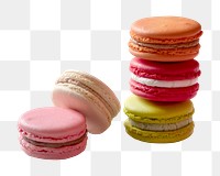 Colorful macarons png sticker, transparent background