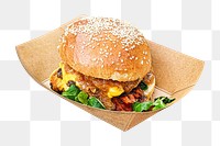 Hamburger png sticker, transparent background