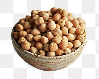 Chickpea in bowl  png sticker, transparent background 