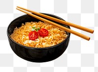 Noodle bowl png sticker, transparent background