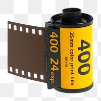 35mm film roll png sticker, transparent background