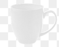 Png white ceramic mug sticker, transparent background