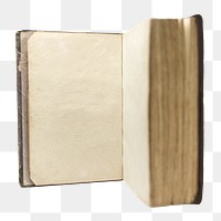 Antique book png sticker, transparent background