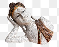 Png peaceful Buddha statue sticker, transparent background