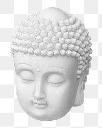 Png Buddha head sticker, transparent background