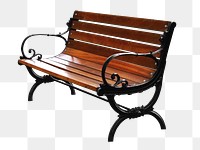 Park bench png sticker, transparent background