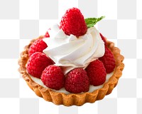 Raspberry tart png sticker, transparent background