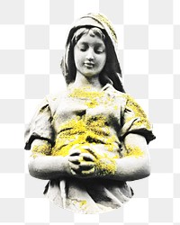 Girl sculpture png sticker, transparent background