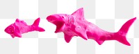 Pink plasticine shark png fish, transparent background