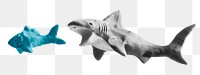 Plasticine shark png fish, transparent background