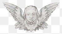 Angel statue png sticker, transparent background 