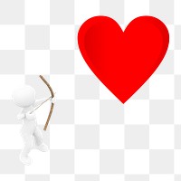 Cupid and heart png sticker, transparent background 