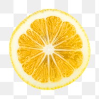 Png half lemon fruit sticker, transparent background