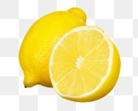 Lemon fruit  png sticker, transparent background 