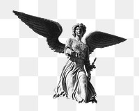 Angel statue png sticker, transparent background 