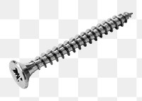 Silver screw png sticker, transparent background