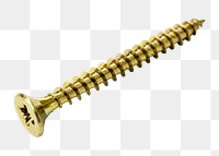 Gold screw png sticker, transparent background