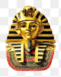 Tutankhamun faraoh mask png sticker, transparent background