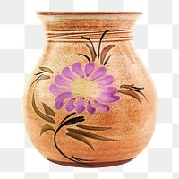 Flower vase png sticker, transparent background