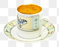 Floral coffee mug png sticker, transparent background