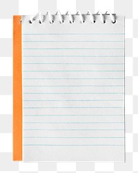 Blank notebook page png sticker, transparent background