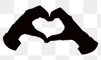 Heart hands png silhouette  sticker, transparent background