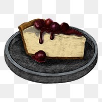 Blueberry cheesecake png food drawing sticker, transparent background