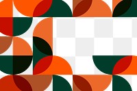 Orange Bauhaus png border frame, transparent background